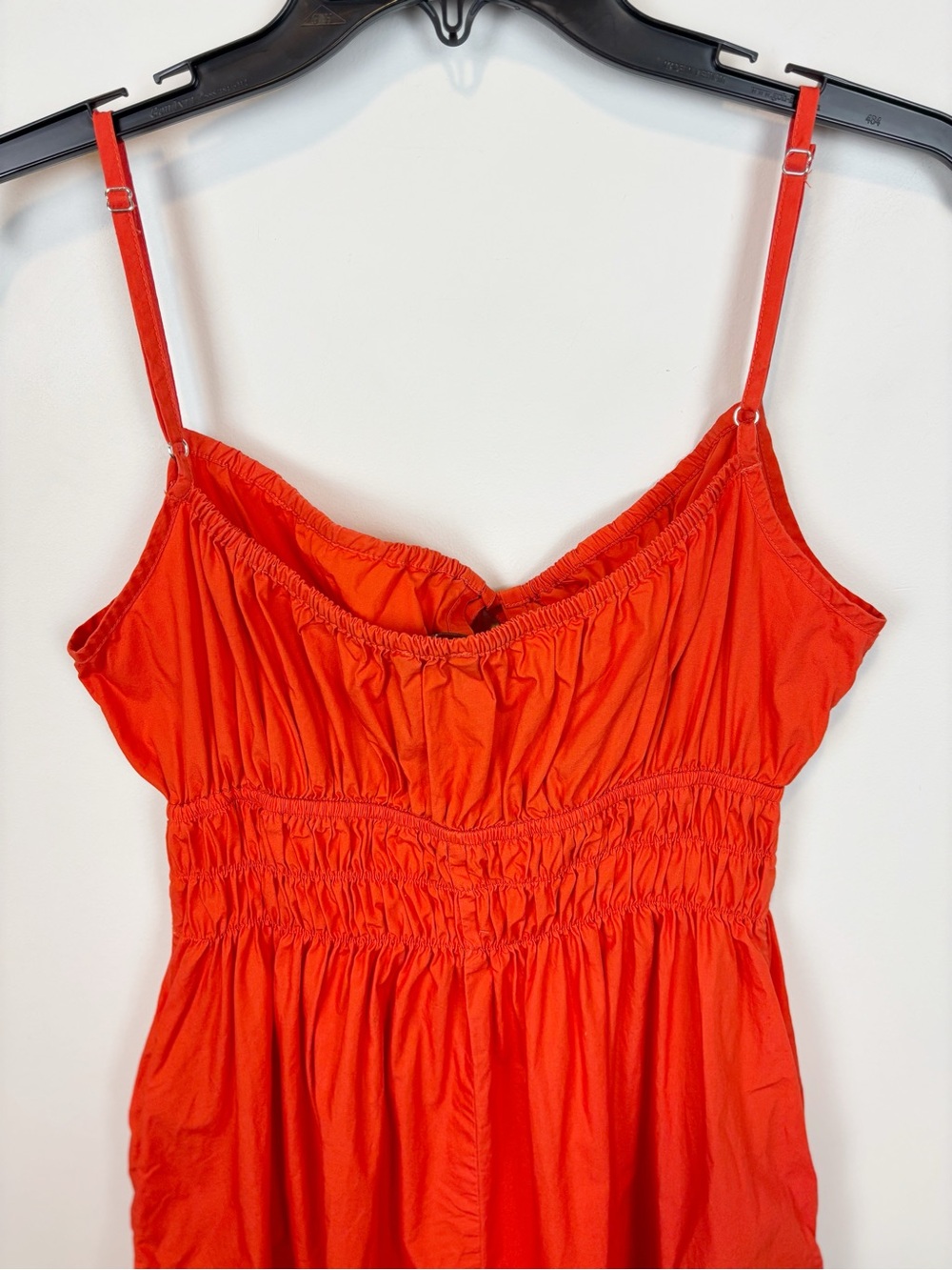 Quince 100% Organic Cotton Keyhole Midi Dress Vermilion Red Size M - Picture 8 of 14